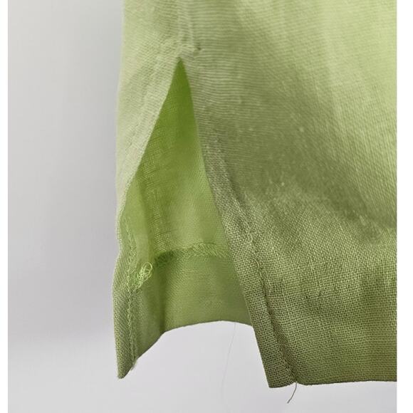 AKC VTG linen 2pc dress short sleeve jacket women's size L lime green dragon fly - Picture 13 of 16